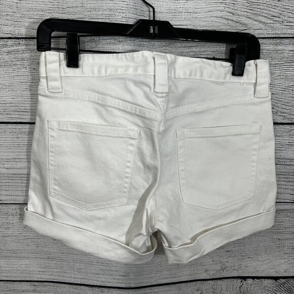 J.Crew White Denim Cuffed Shorts, Size 0 - Picture 2 of 2